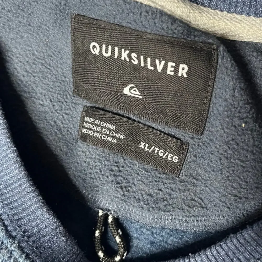 Quiksilver Keller Block Crew Sweatshirt Blue XL NWOT